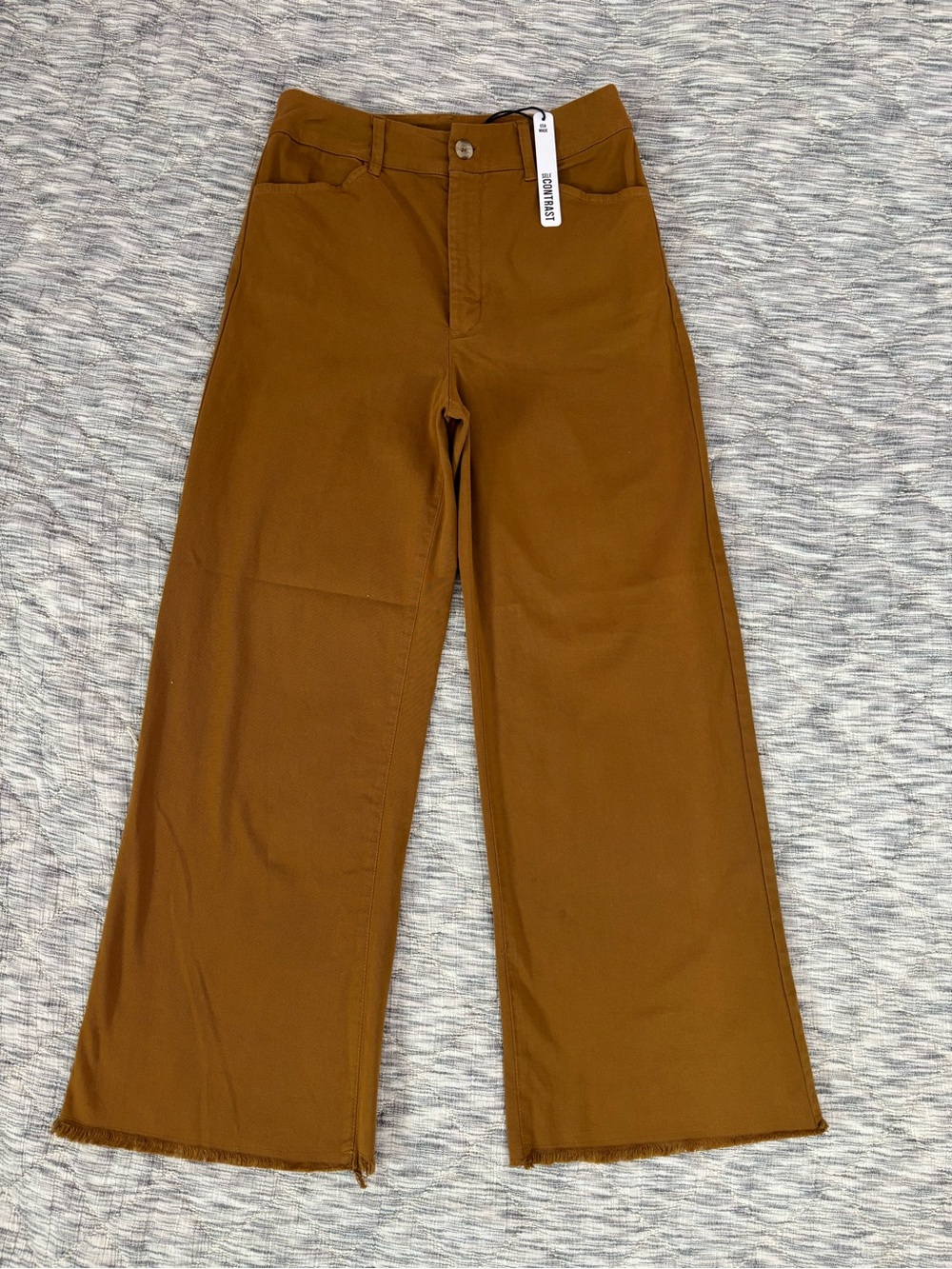 Self Contrast Cotton High Rise Wide Leg Pants Sz XS NWT | Self Contrast Pants -